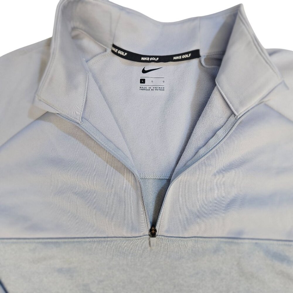 Mens Nike Golf Therma Fit Half-Zip Pullover Shirt Large Gray Lightweight Warm - Picture 5 of 14